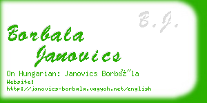 borbala janovics business card